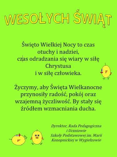 Czytaj więcej: Życzenia Wielkanocne