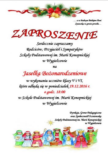 Czytaj więcej: ZAPRASZAMY NA JASEŁKA